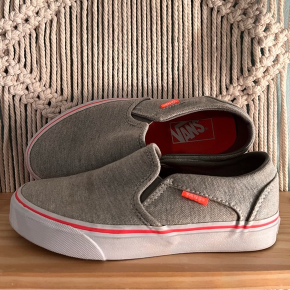 Jersey soft vans. Gray with pink stripe size 6 - Picture 4 of 8